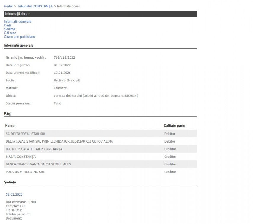 Portalul Instanțelor de Judecată