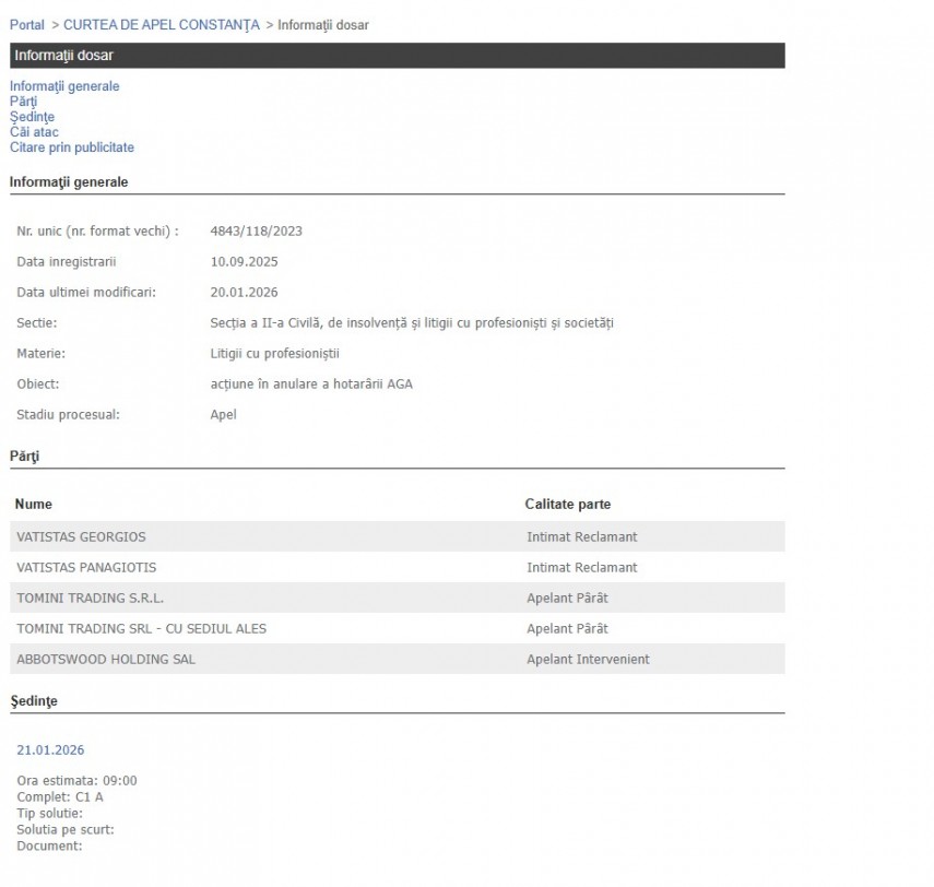 Portalul Instanțelor de Judecată