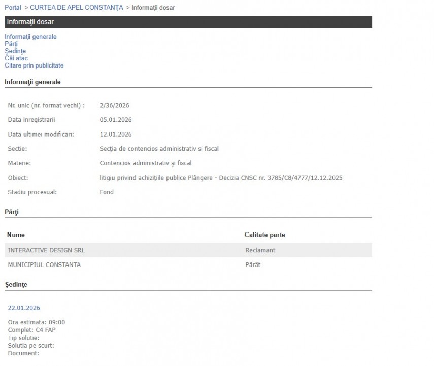 Portalul Instanțelor de Judecată