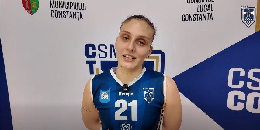 Alexandra Spînoche. Sursa foto: captură Facebook (CSM Constanța)
