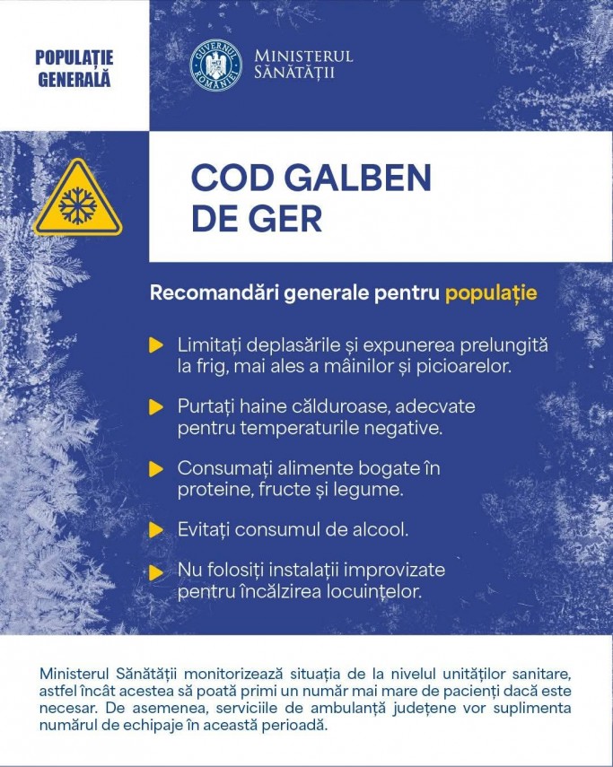 foto ministerul sanatatii avertizeaza evitati expunerea la frig si respectati recomandarile de siguranta