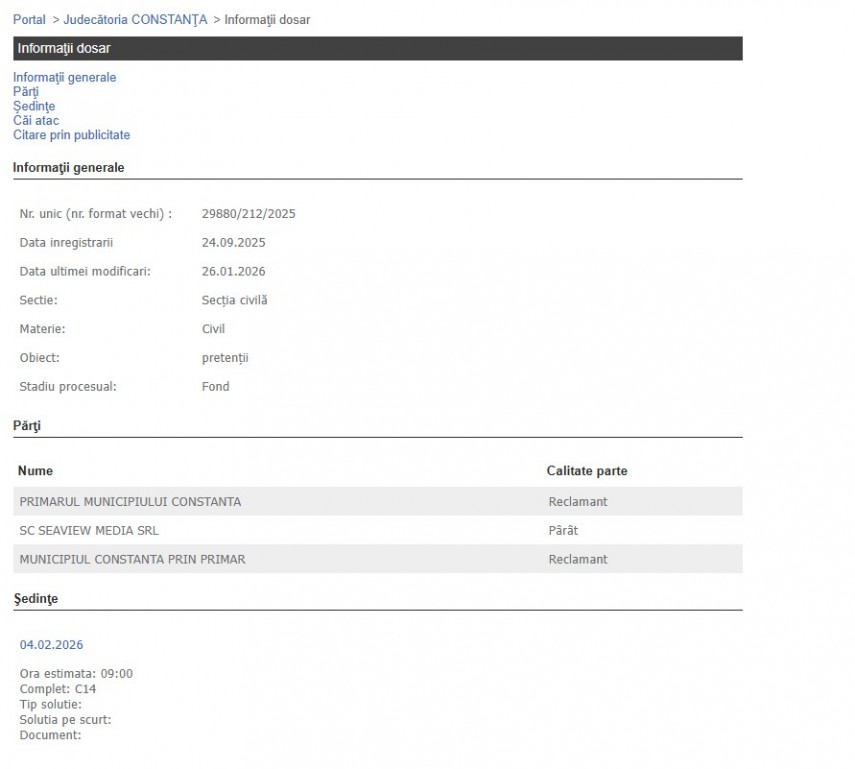 Portalul Instanțelor de Judecată