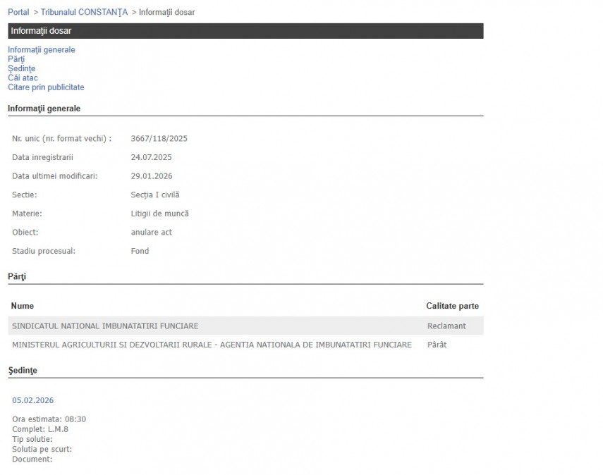 Portalul Instanțelor de Judecată