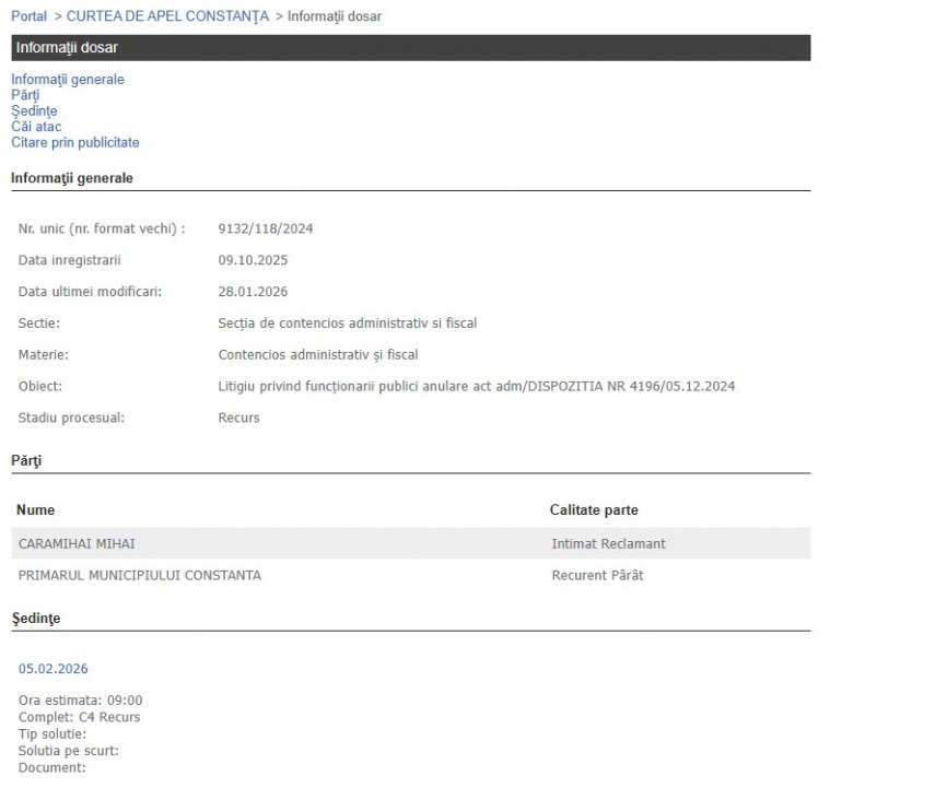 Portalul Instanțelor de Judecată