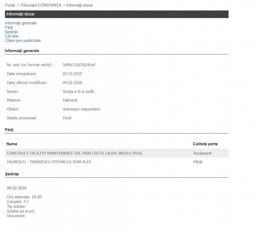 Portalul Instanțelor de Judecată