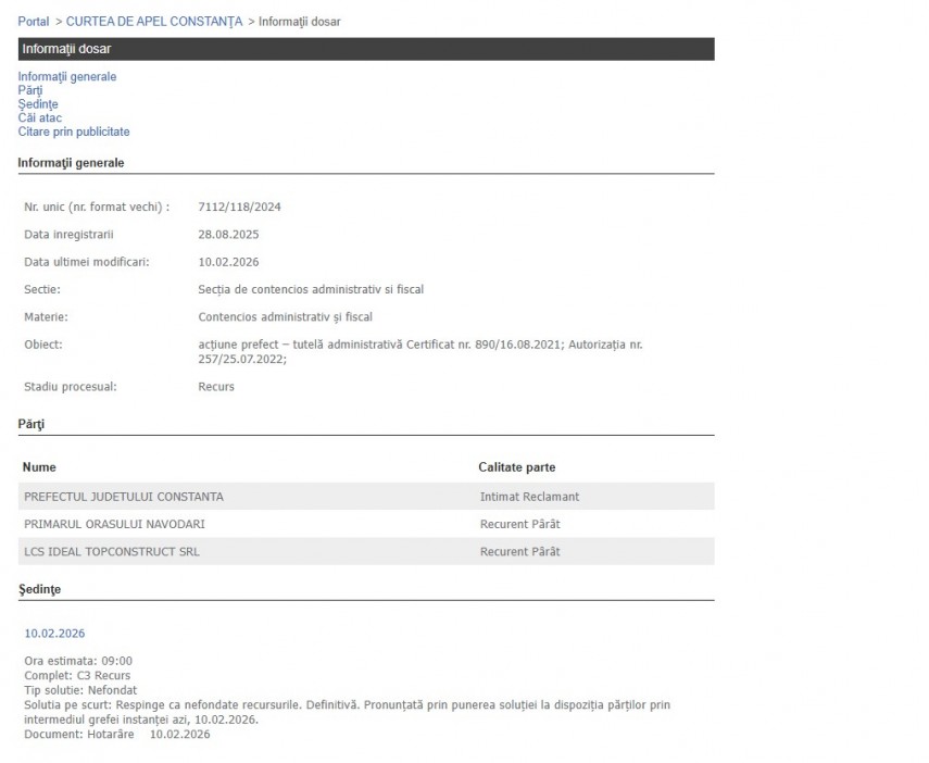 Portalul Instanțelor de Judecată