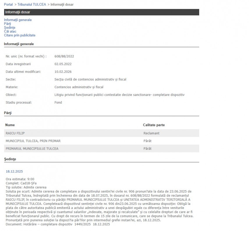 Portalul Instanțelor de Judecată