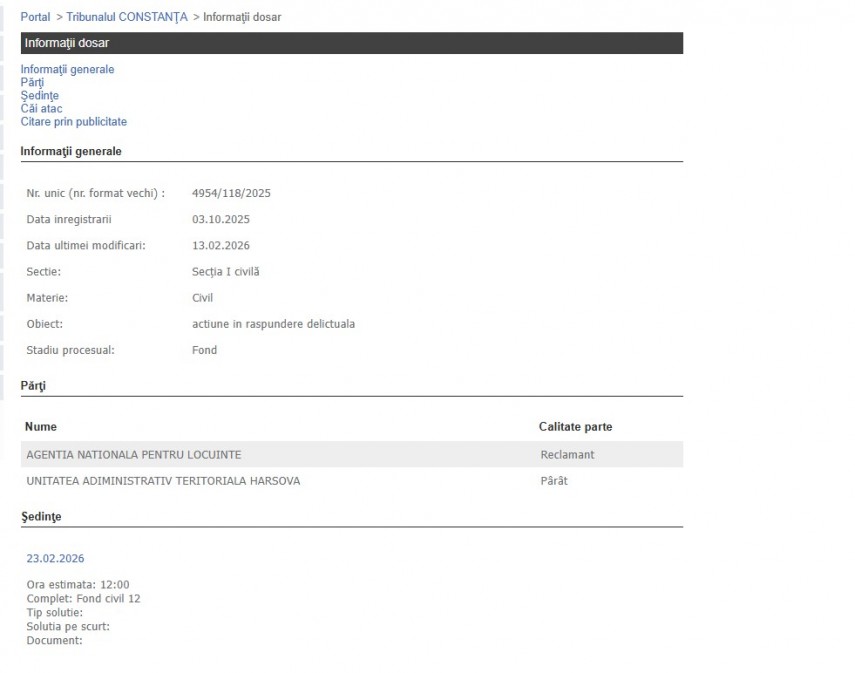 Portalul Instanțelor de Judecată