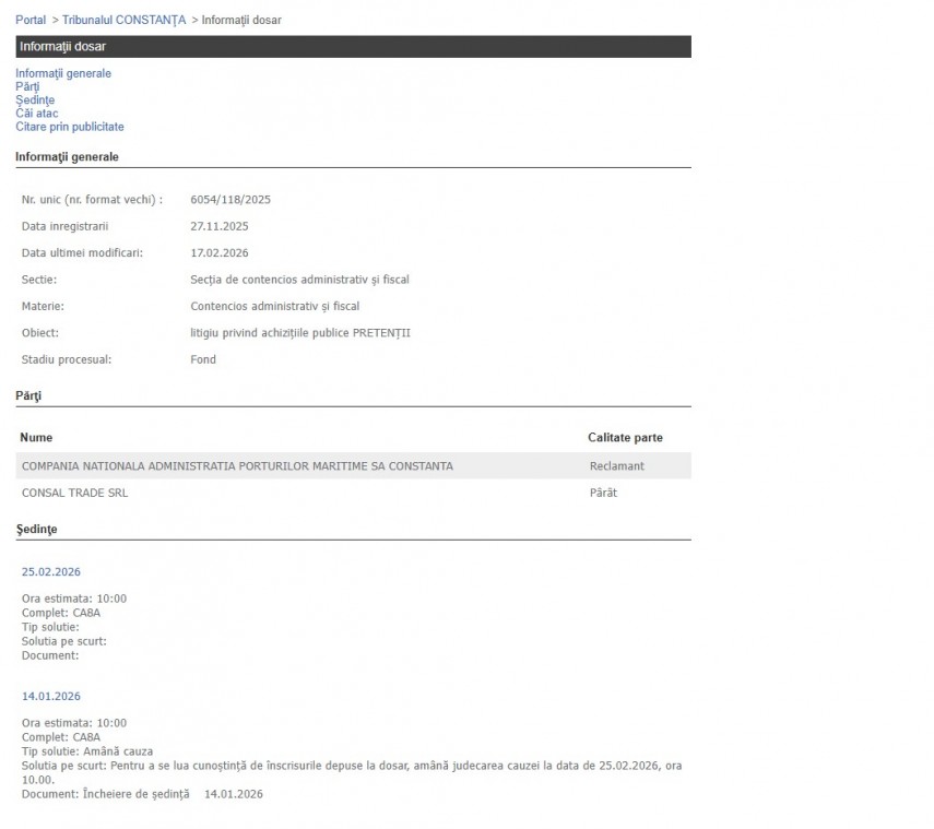 Portalul Instanțelor de Judecată