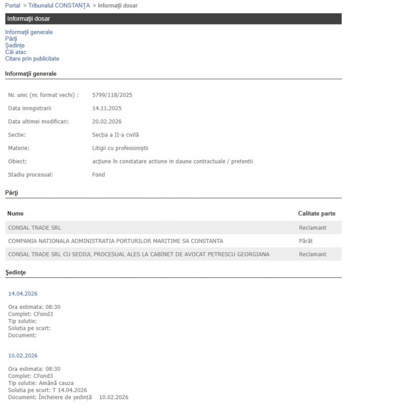 Portalul Instanțelor de Judecată