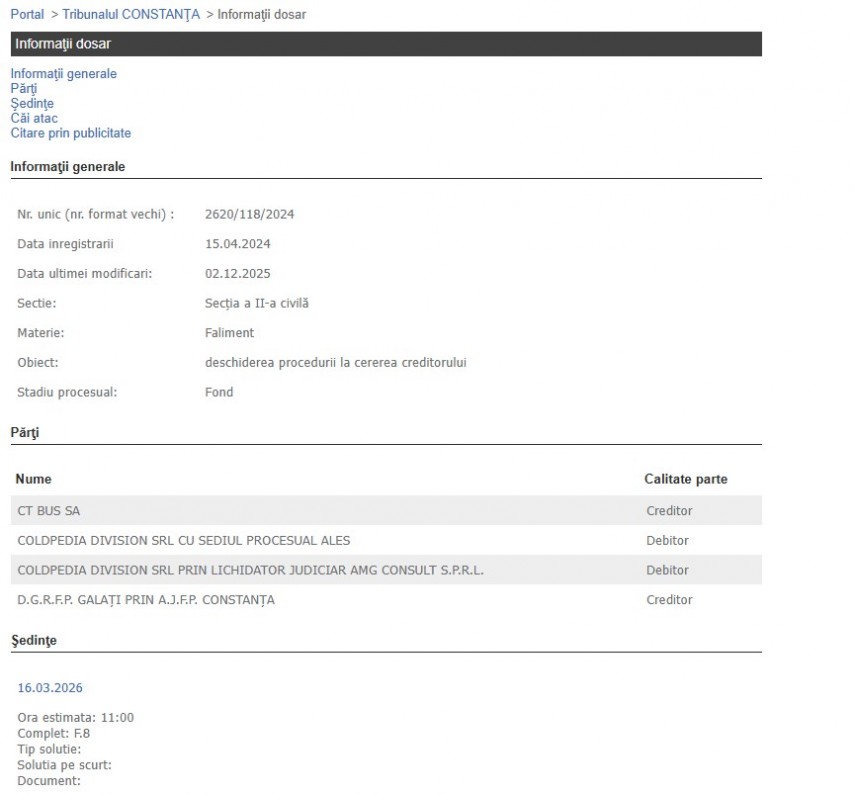 Portalul Instanțelor de Judecată