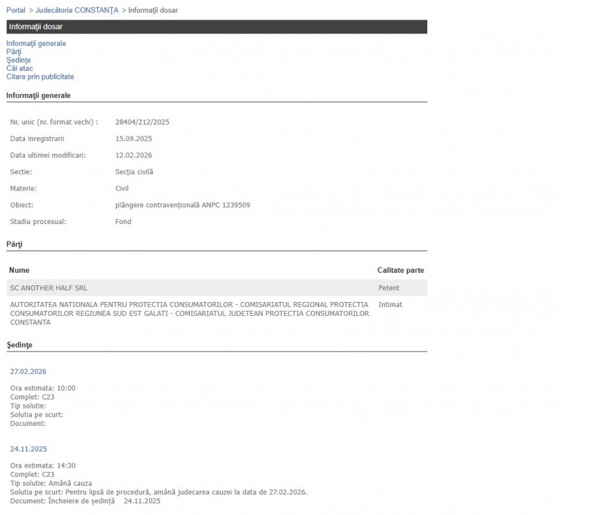 Portalul Instanțelor de Judecată