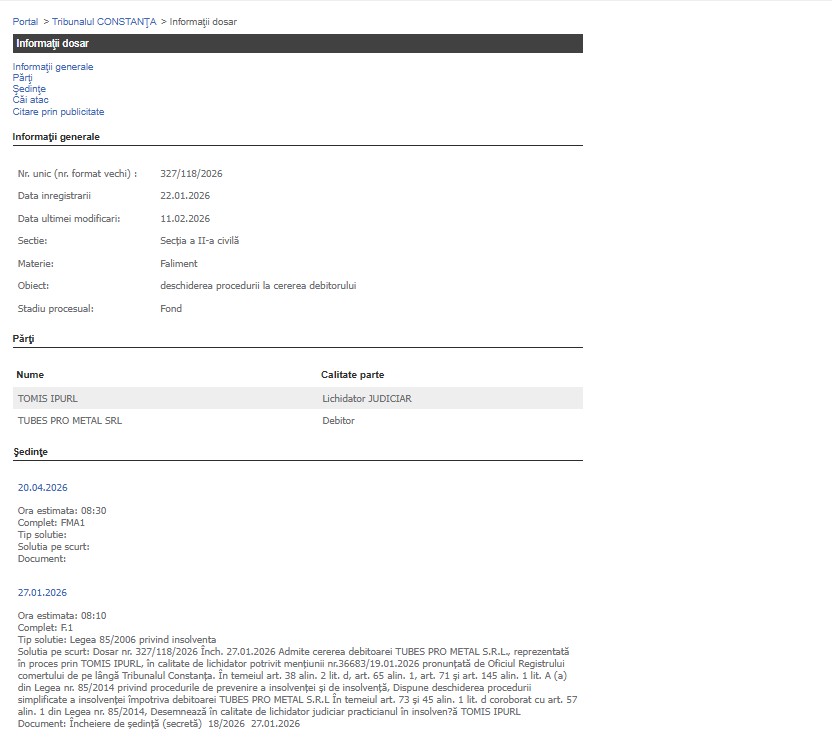 Portalul Instanțelor de Judecată