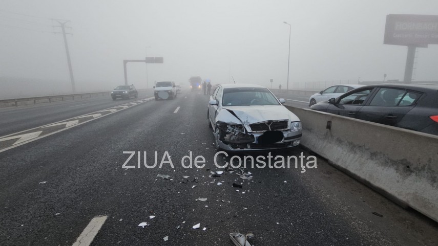 constanta carambol pe dn3 in apropiere de iesirea pe a4 noua autoturisme implicate 929842