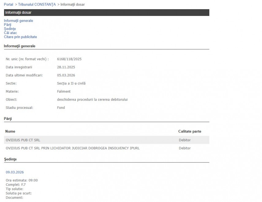 Portalul Instanțelor de Judecată