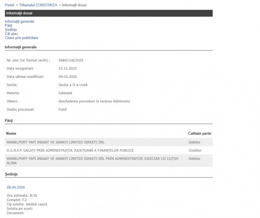 Portalul Instanțelor de Judecată