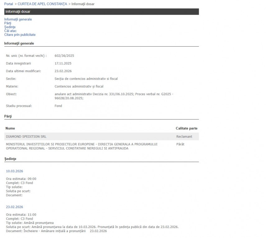 Portalul Instanțelor de Judecată