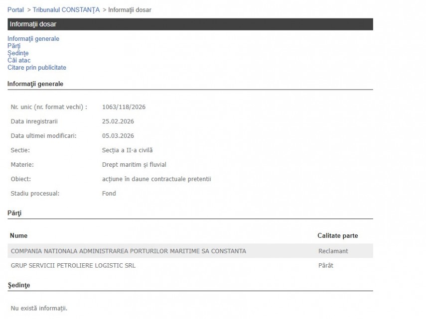 Portalul Instanțelor de Judecată