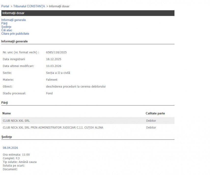 Portalul Instanțelor de Judecată