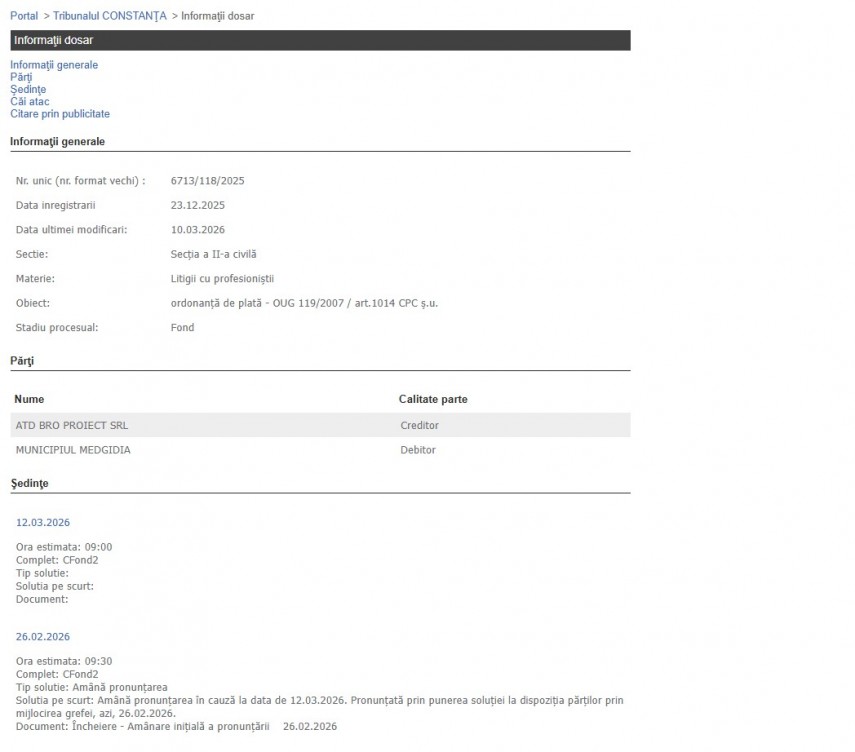 Portalul Instențelor de Judecată