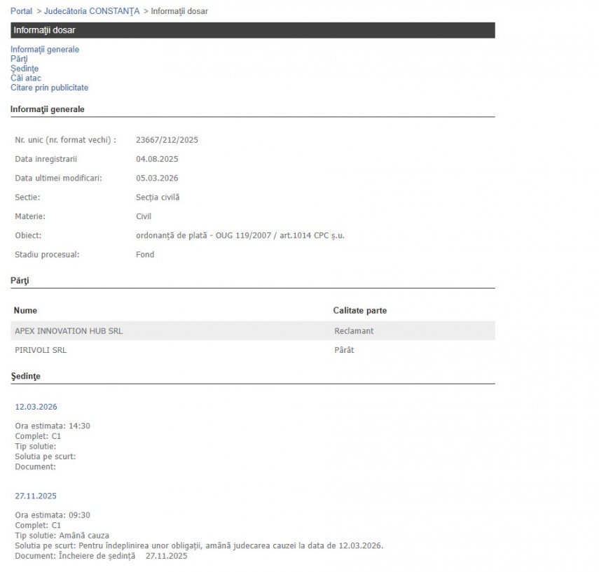 Portalul Instanțelor de Judecată