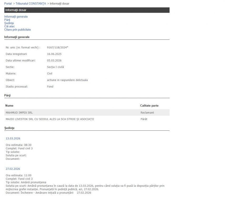 Portalul Instanțelor de Judecată