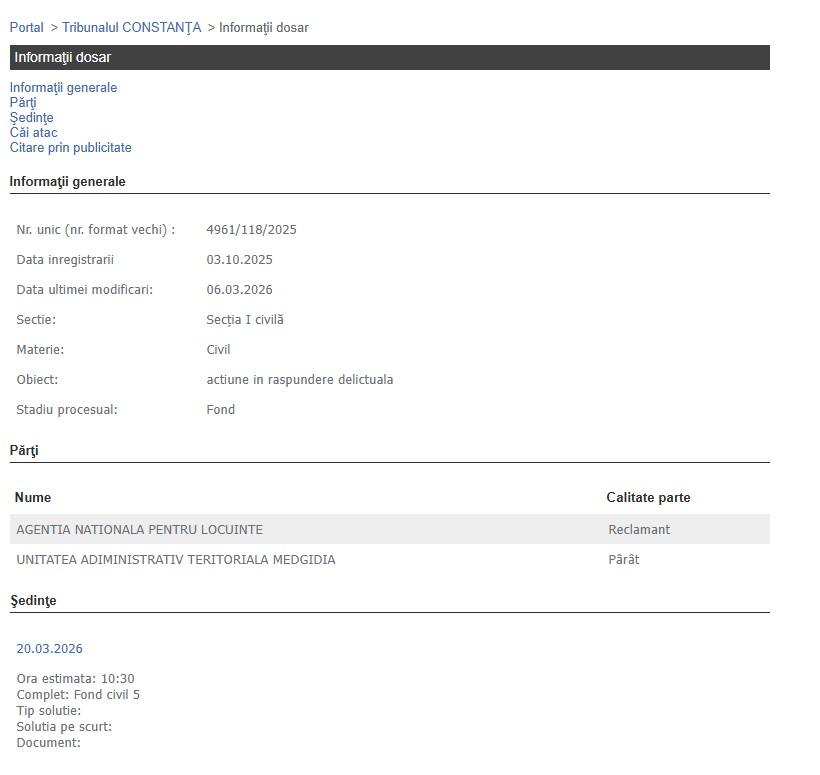 Portalul Instanțelor de Judecată