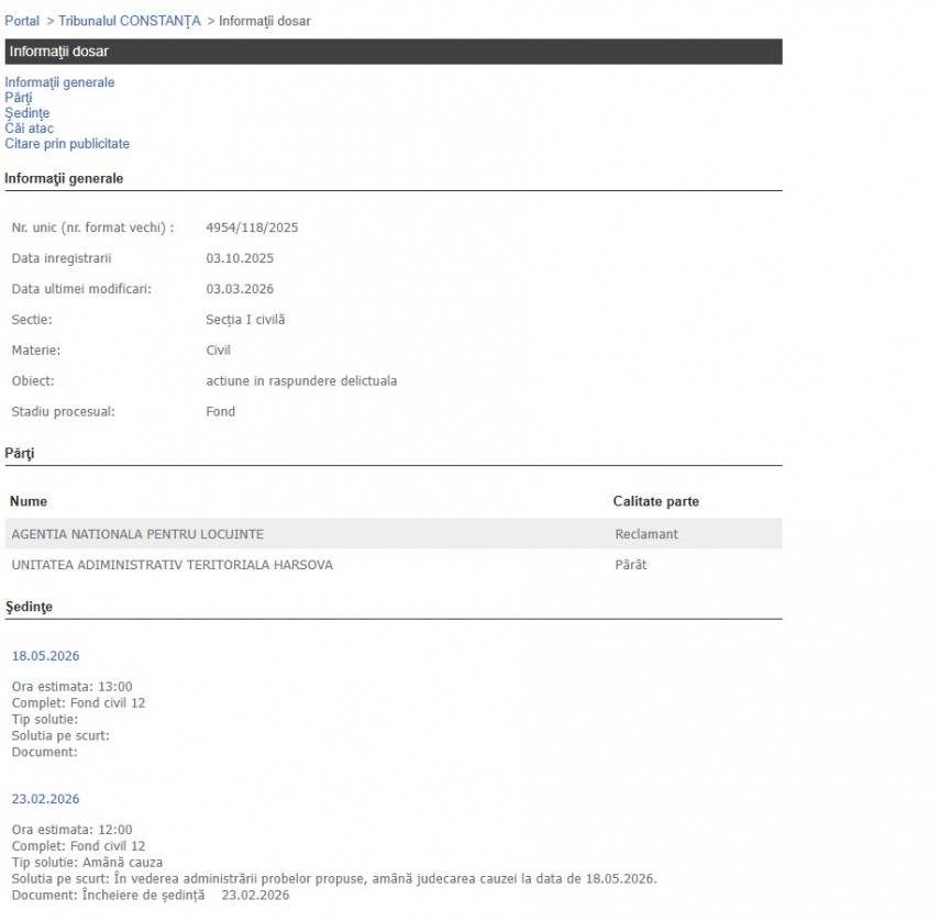 Portalul Instanțelor de Judecată