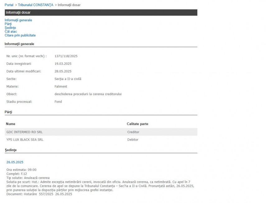 Portalul Instanțelor de Judecată