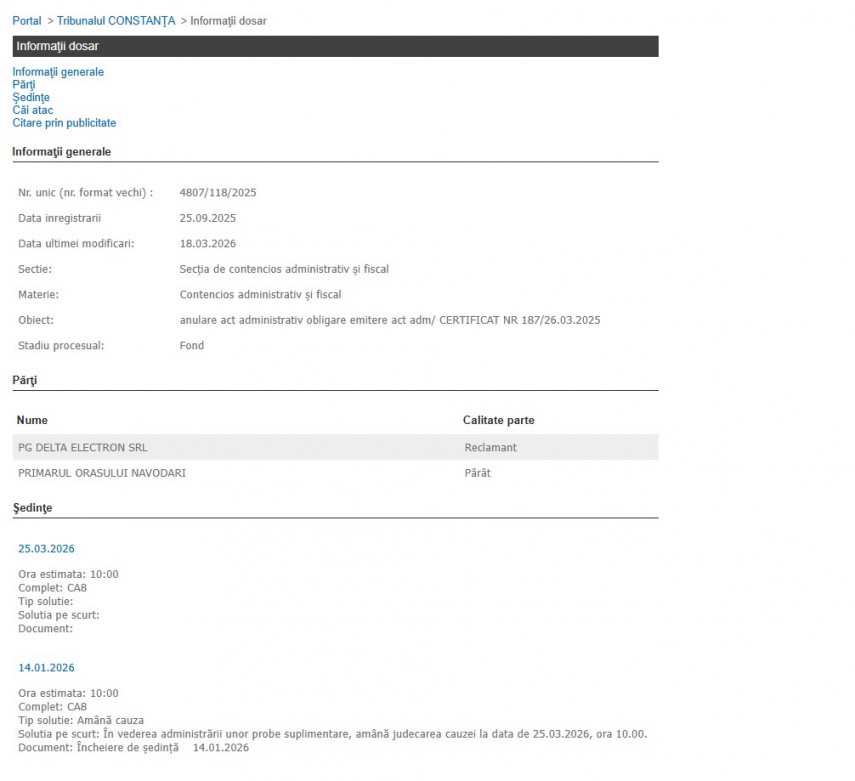 Portalul Instanțelor de Judecată