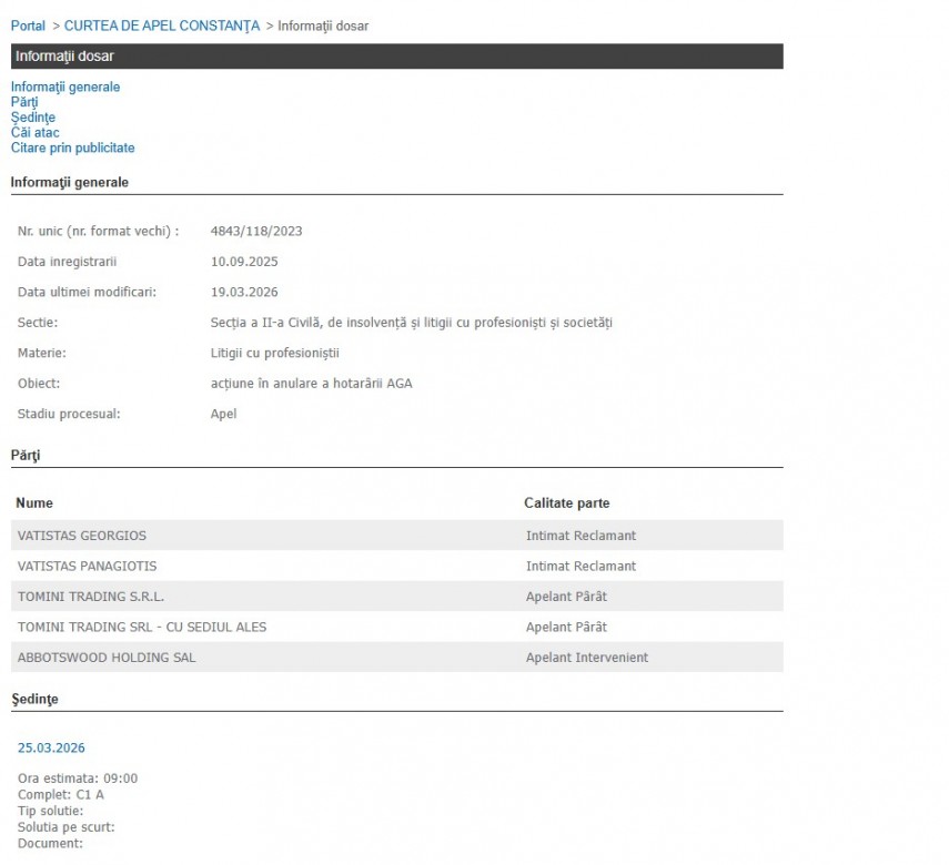 Portalul Instanțelor de Judecată