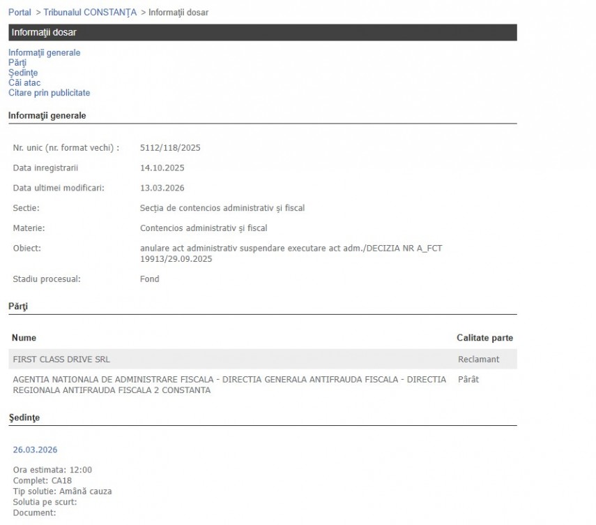 Portalul Instanțelor de Judecată