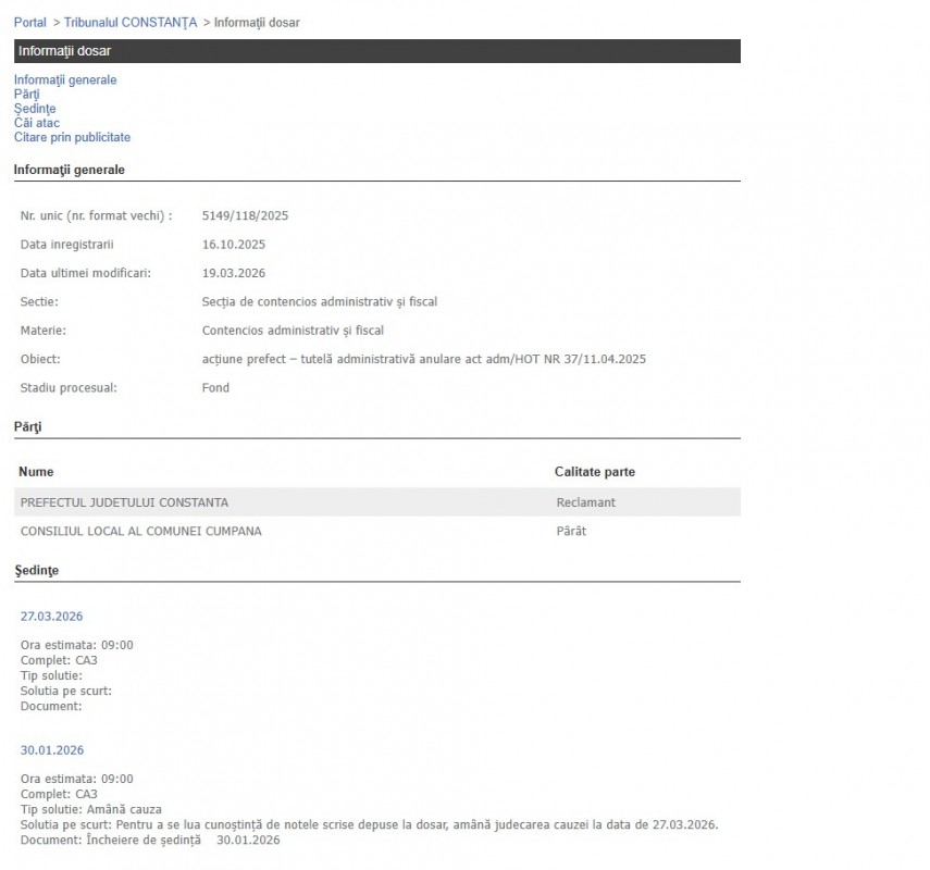 Portalul Instanțelor de Judecată