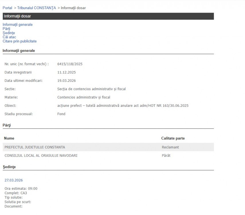 Portalul Instanțelor de Judecată