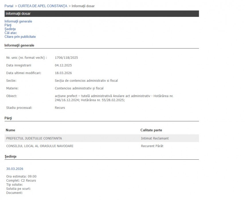 Portalul Instanțelor de Judecată