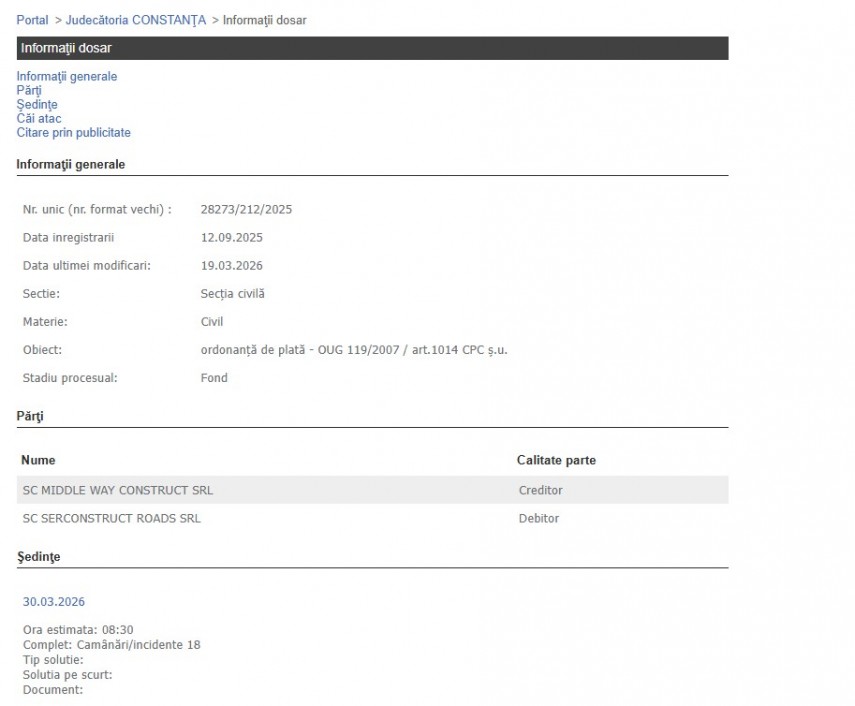 Portalul Instanțelor de Judecată