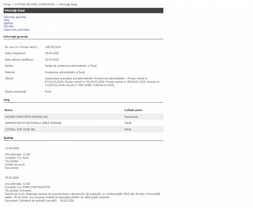 Portalul Instanțelor de Judecată