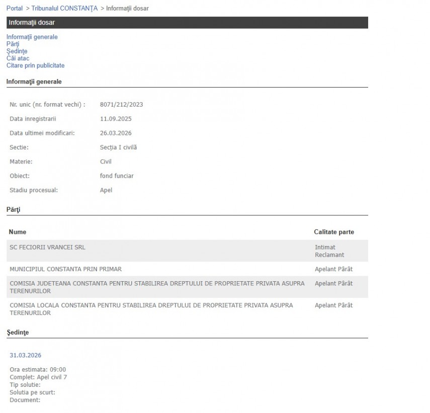 Portalul Instanțelor de Judecată