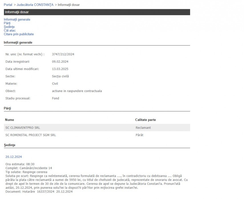 Portalul Instanțelor de Judecată