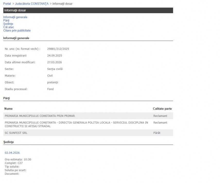 Portalul Instanțelor de Judecată