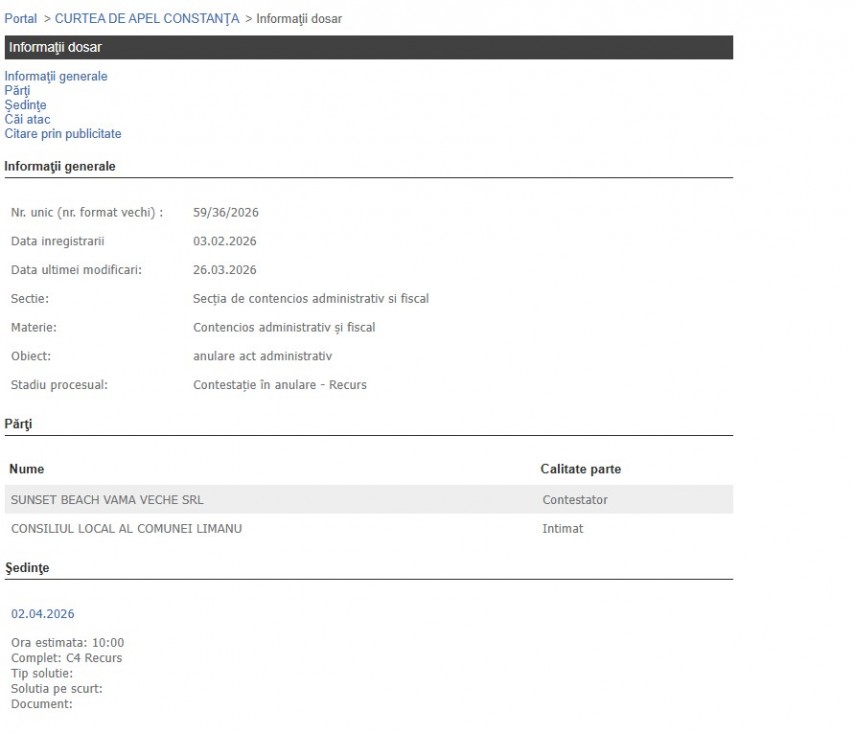 Portalul Instanțelor de Judecată