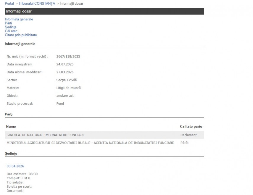 Portalul Instanțelor de Judecată