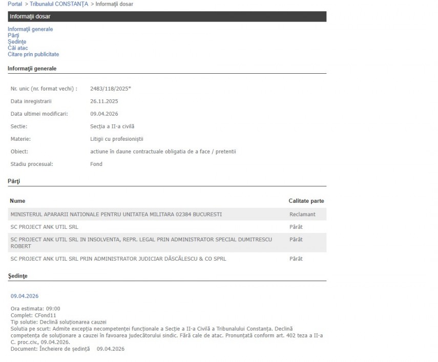 Portalul Instanțelor de Judecată