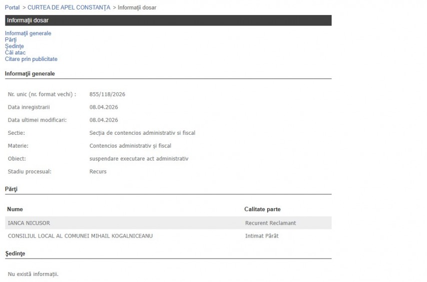 Portalul Instanțelor de Judecată