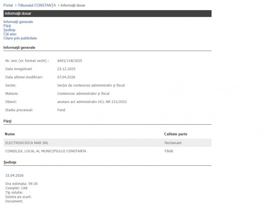 Portalul Instanțelor de Judecată