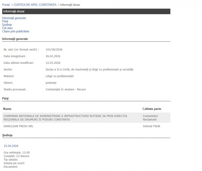 Portalul Instanțelor de Judecată