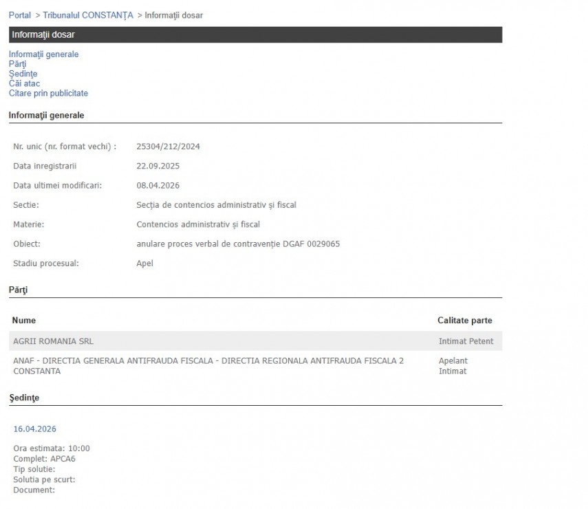 Portalul Instanțelor de Judecată