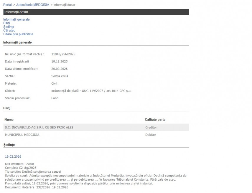 Portalul Instanțelor de Judecată