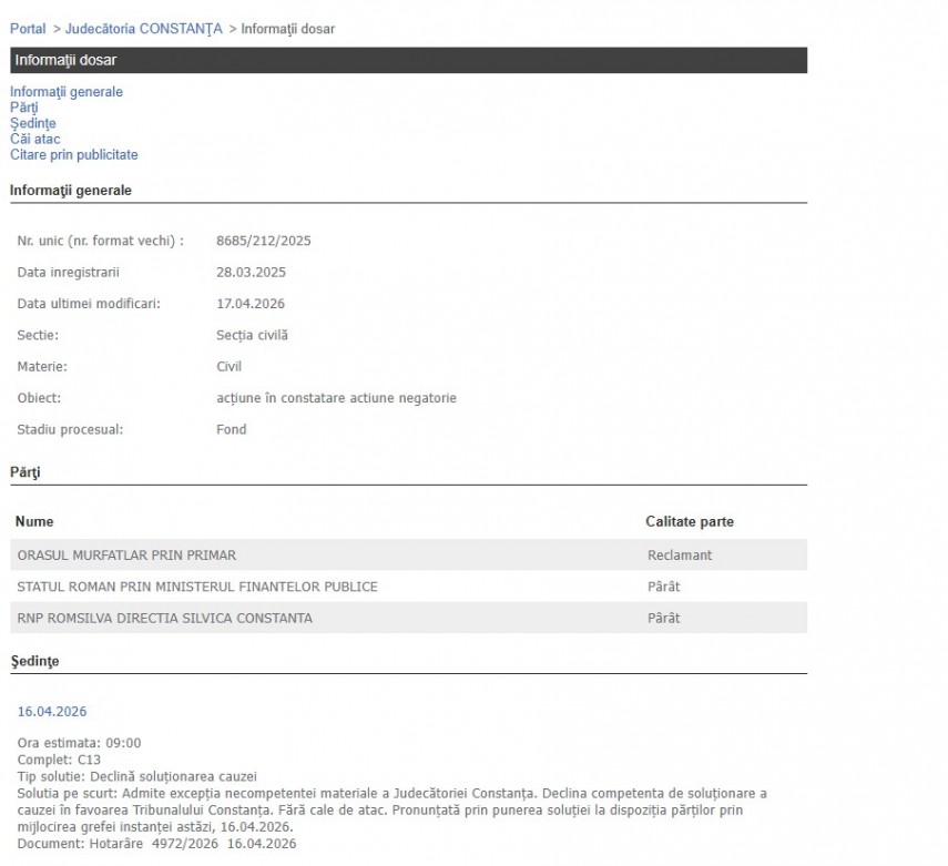 Portalul Instanțelor de Judecată