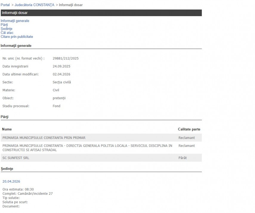 Portalul Instanțelor de Judecată